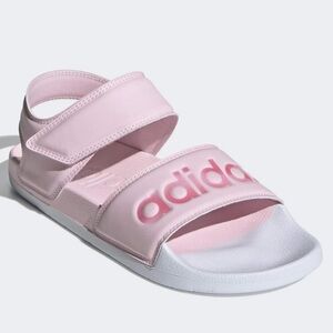 Adidas Adilette Sandals (Clear Pink/Cherry Metallic/Cloud White) Velcr Straps